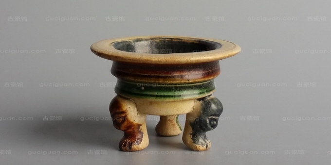 唐三彩 三足炉 篮彩 行炉 香炉 NO.772  最美唐三彩