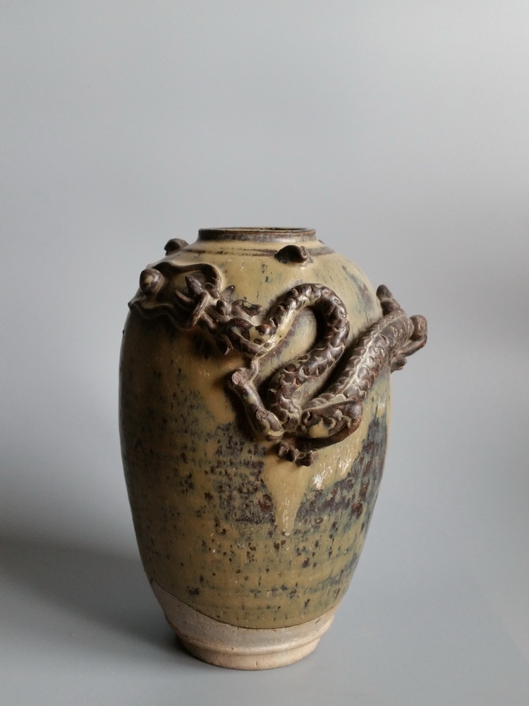 宋代 堆塑 龙纹 窑变 谷仓罐 冬瓜罐