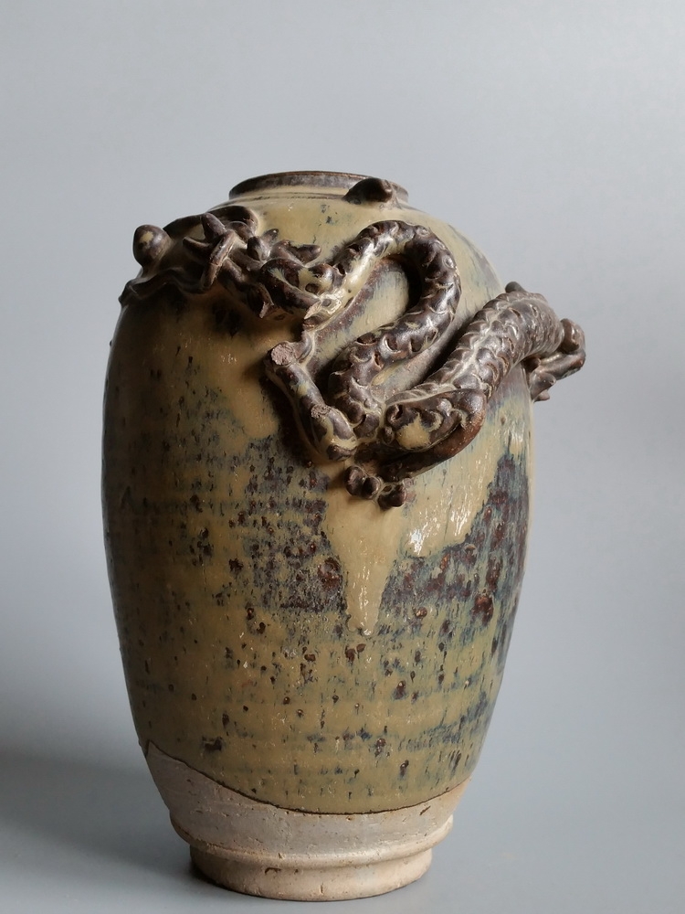 宋代 堆塑 龙纹 窑变 谷仓罐 冬瓜罐