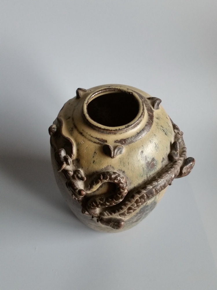 宋代 堆塑 龙纹 窑变 谷仓罐 冬瓜罐