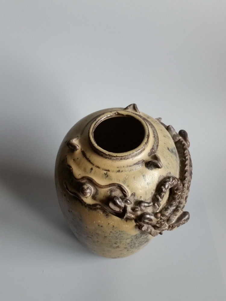 宋代 堆塑 龙纹 窑变 谷仓罐 冬瓜罐