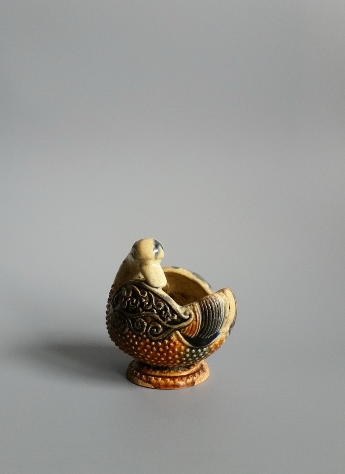 唐三彩 鸳鸯水盂 鸳鸯杯 鸳鸯尊