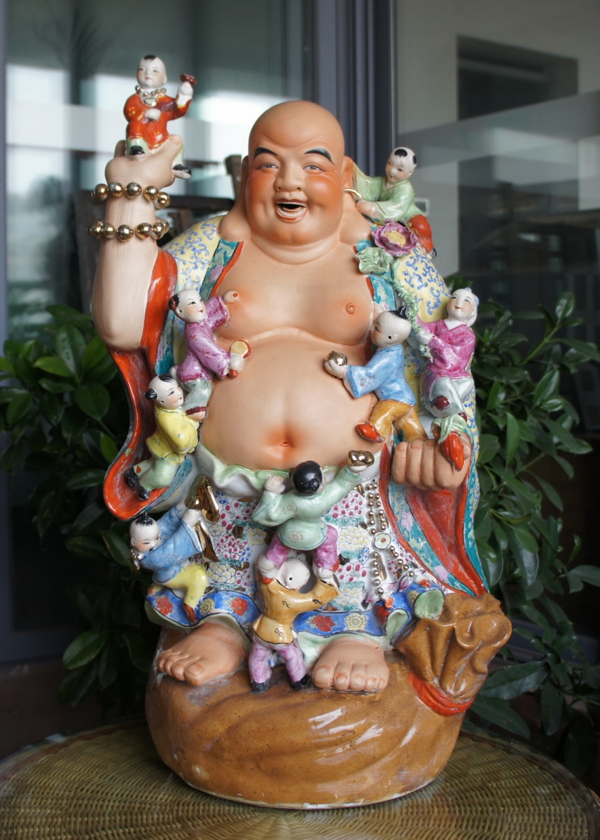 近代 雕塑瓷 九子罗汉