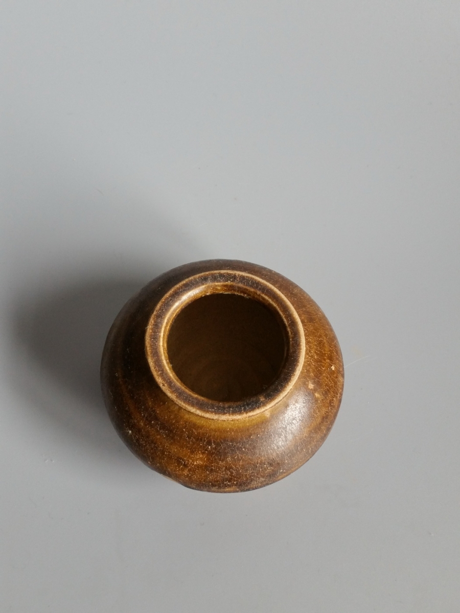 宋代 酱釉 茶入 茶叶罐 