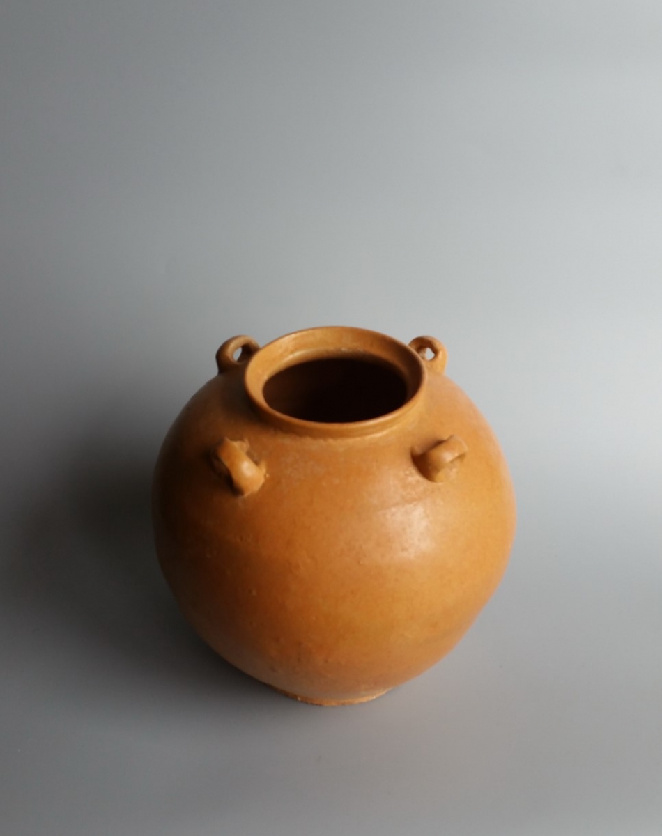 唐代 黄釉 四系罐