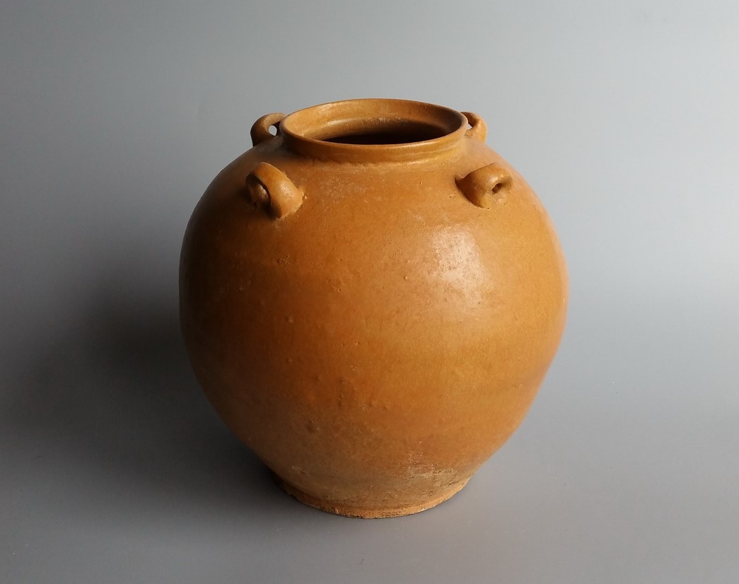 唐代 黄釉 四系罐