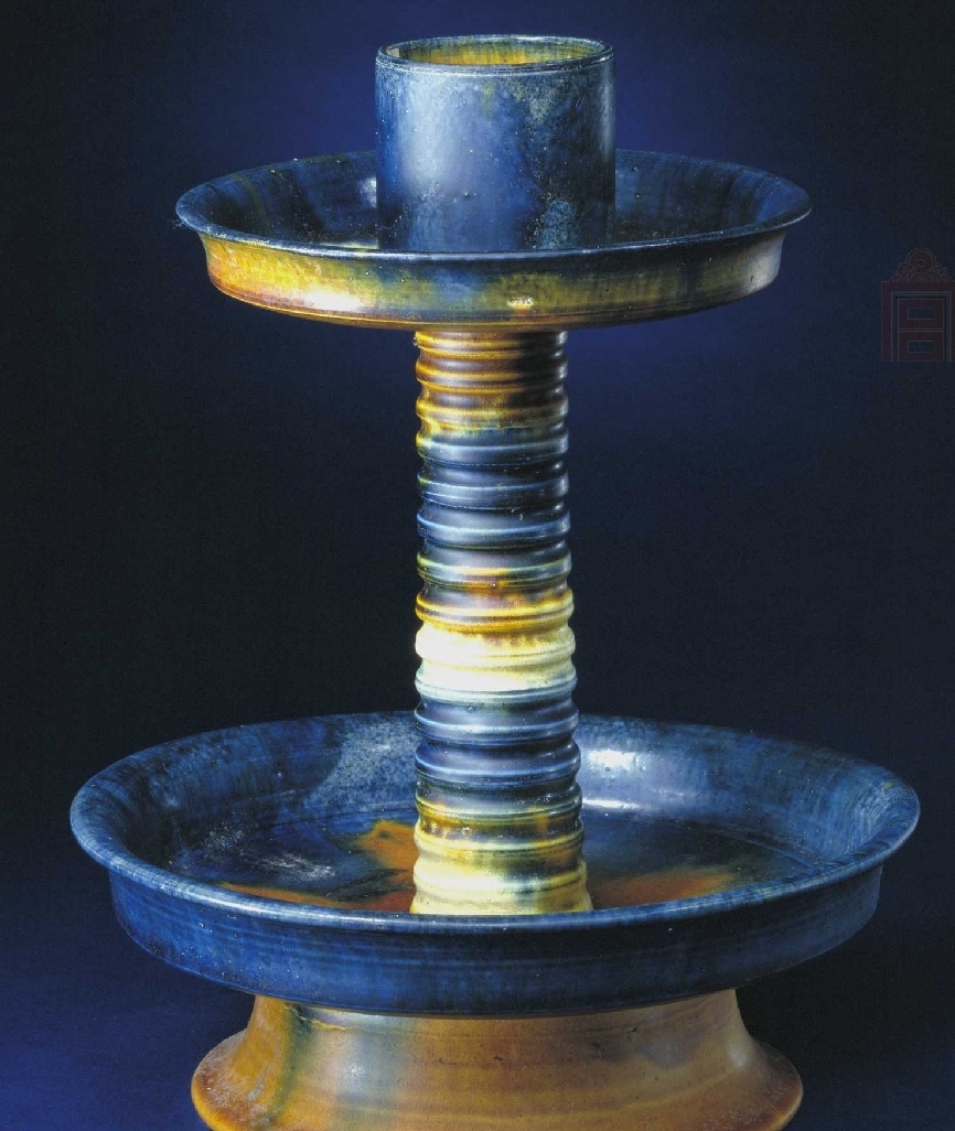  唐代 三彩烛台 挂蓝彩 蓝釉 故宫 博物院藏 俨唐古瓷馆 古陶瓷标本馆 古陶瓷博物馆 四川博物馆 成都博物馆  ...