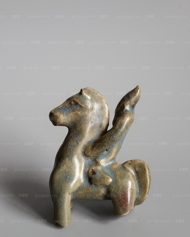 宋代 钧窑 马上封侯 猴子骑马 玫瑰红 窑变