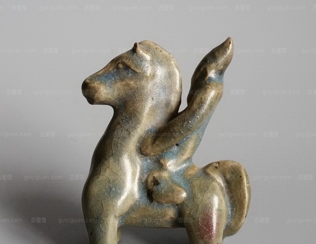 宋代 钧窑 马上封侯 猴子骑马 玫瑰红 窑变