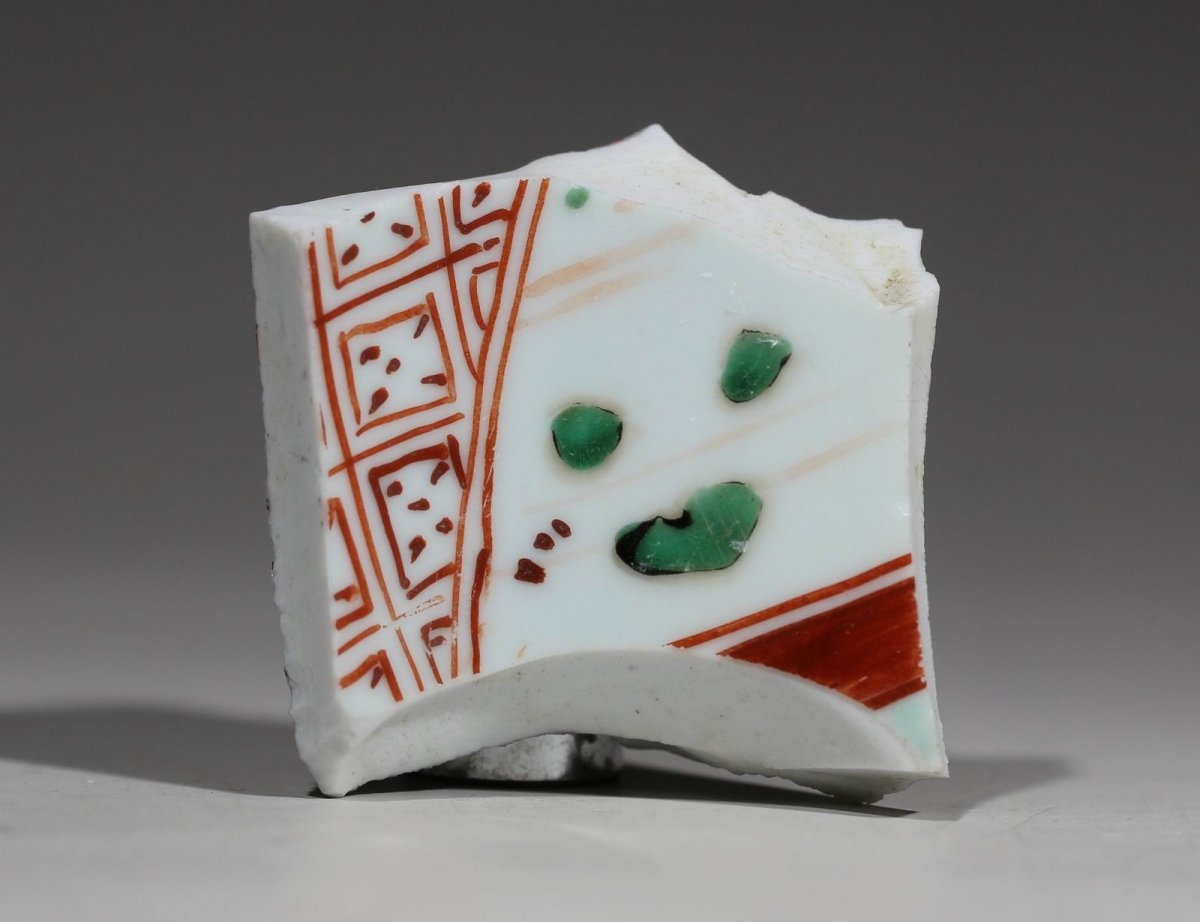 康熙 五彩  双圈足