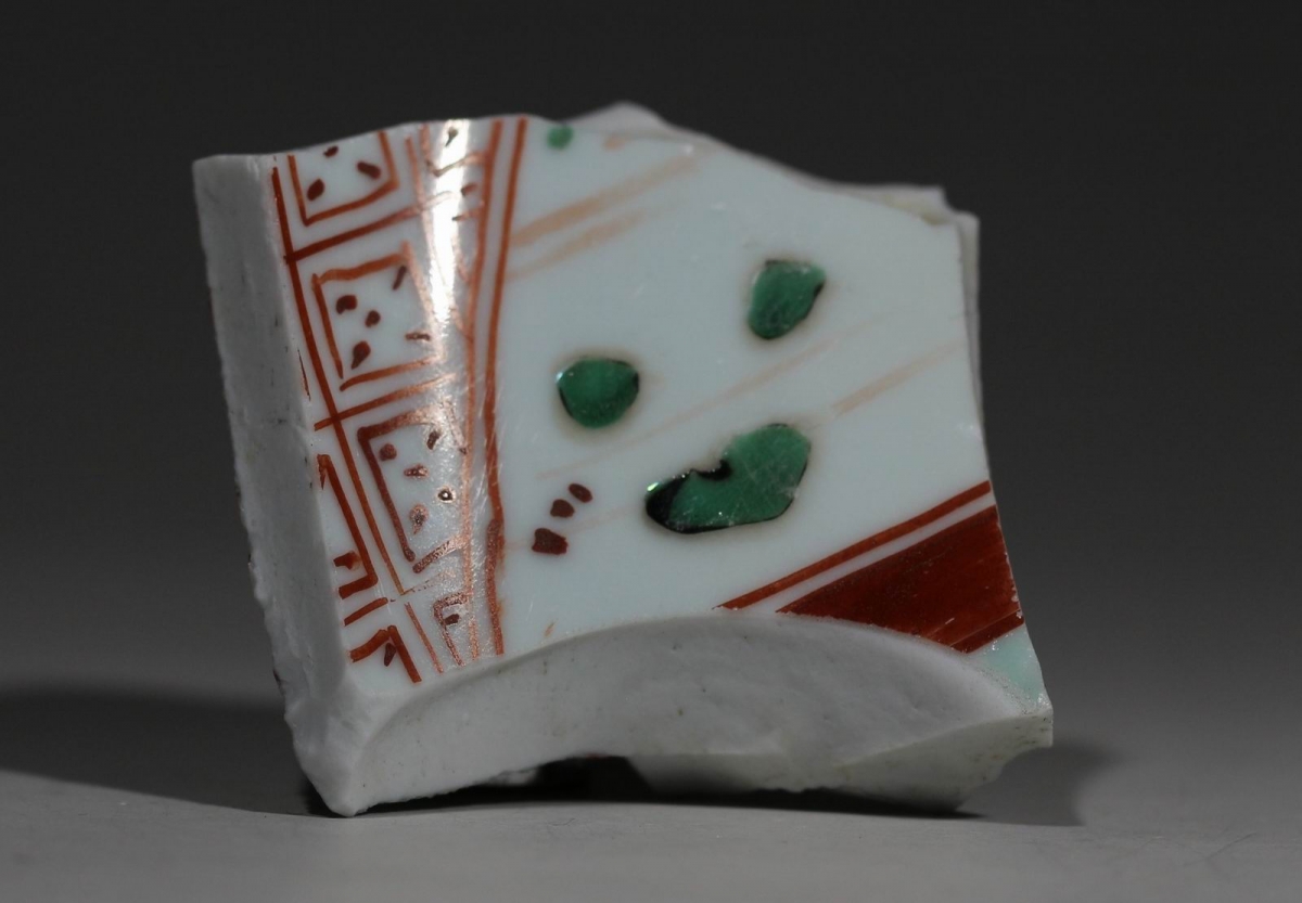 康熙 五彩  双圈足