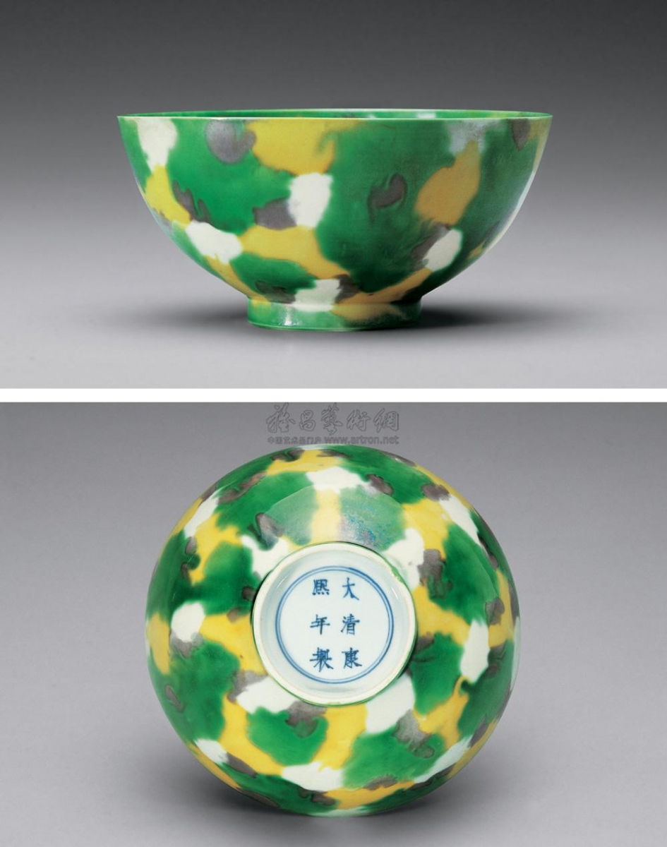 【中国嘉德】清康熙 素三彩虎皮斑碗  44万。 