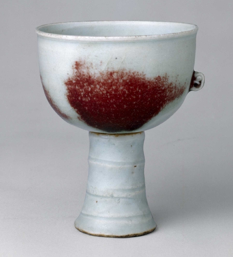 元代 景德镇窑釉里红转把杯|故宫