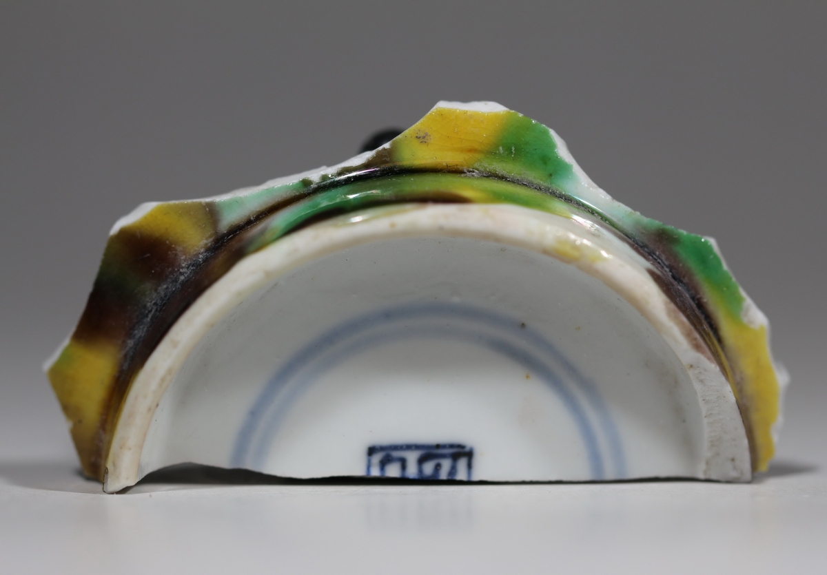 清·康熙 虎皮三彩 工字款 NO.7931