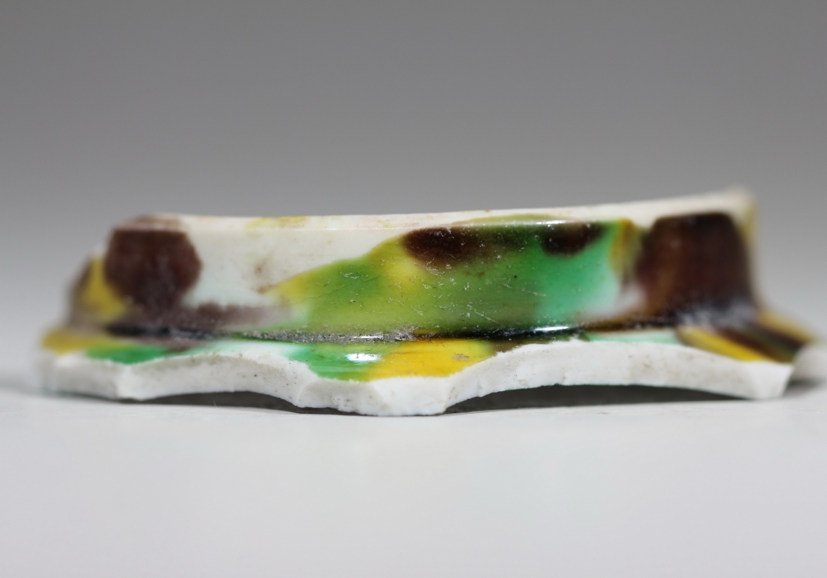 清·康熙 虎皮三彩 工字款 NO.7931