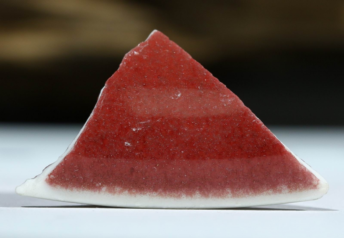 明·宣德 祭红釉 (牛血红) 盘  NO.7941