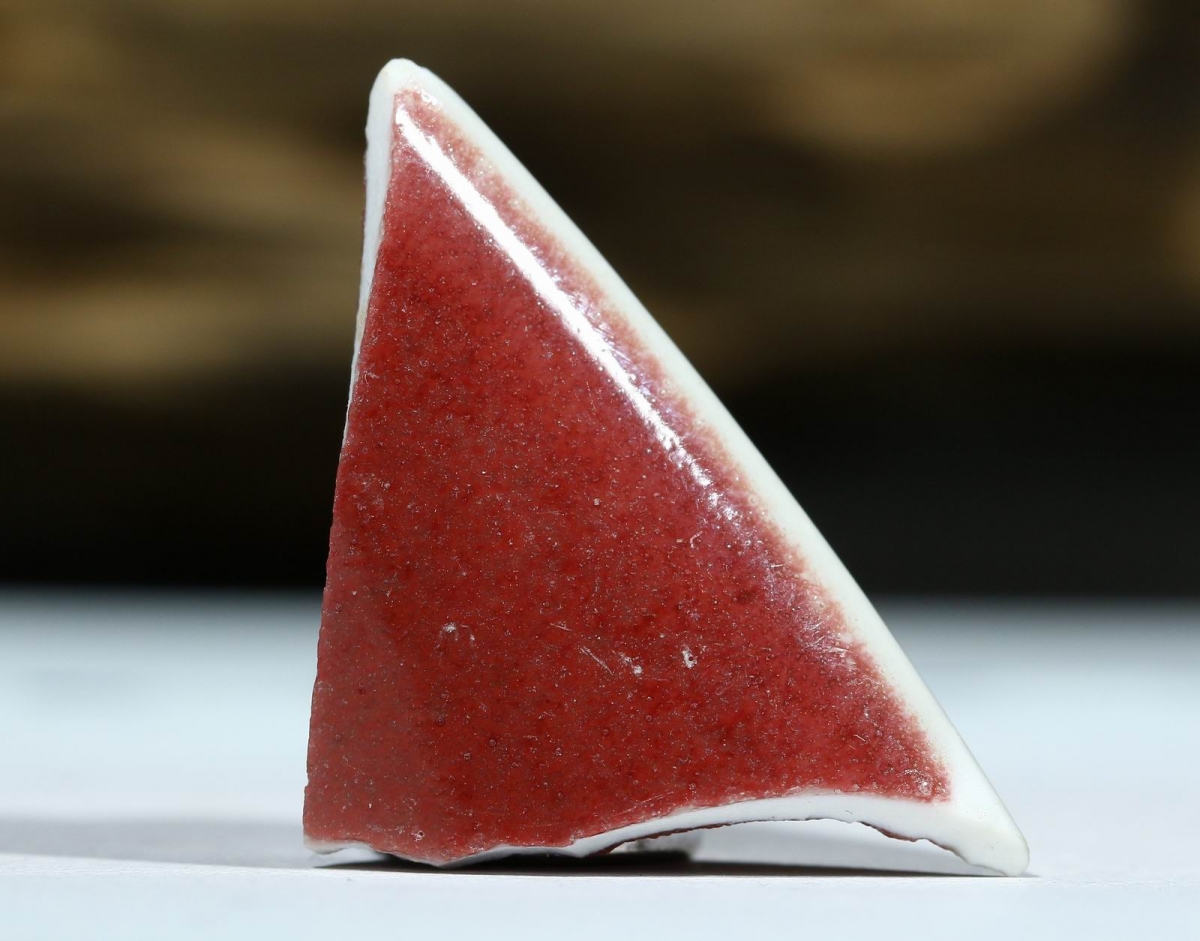 明·宣德 祭红釉 (牛血红) 盘  NO.7941