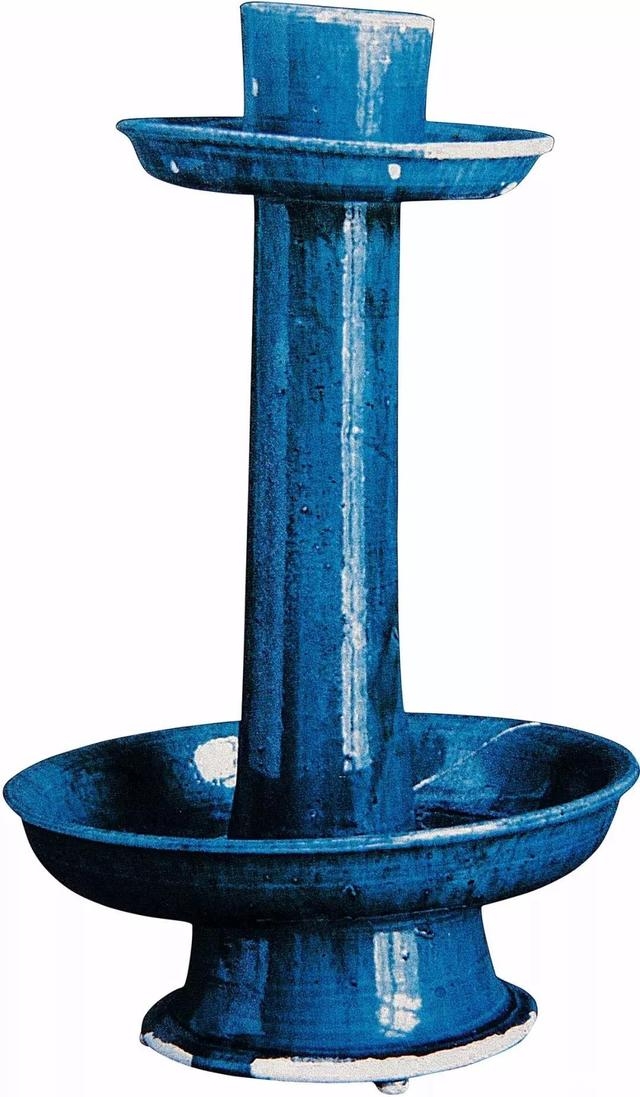 唐·蓝釉烛台  唐恭陵出土