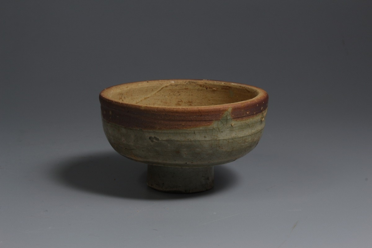 晋 唐 青瓷 高足杯 盖 NO.7355