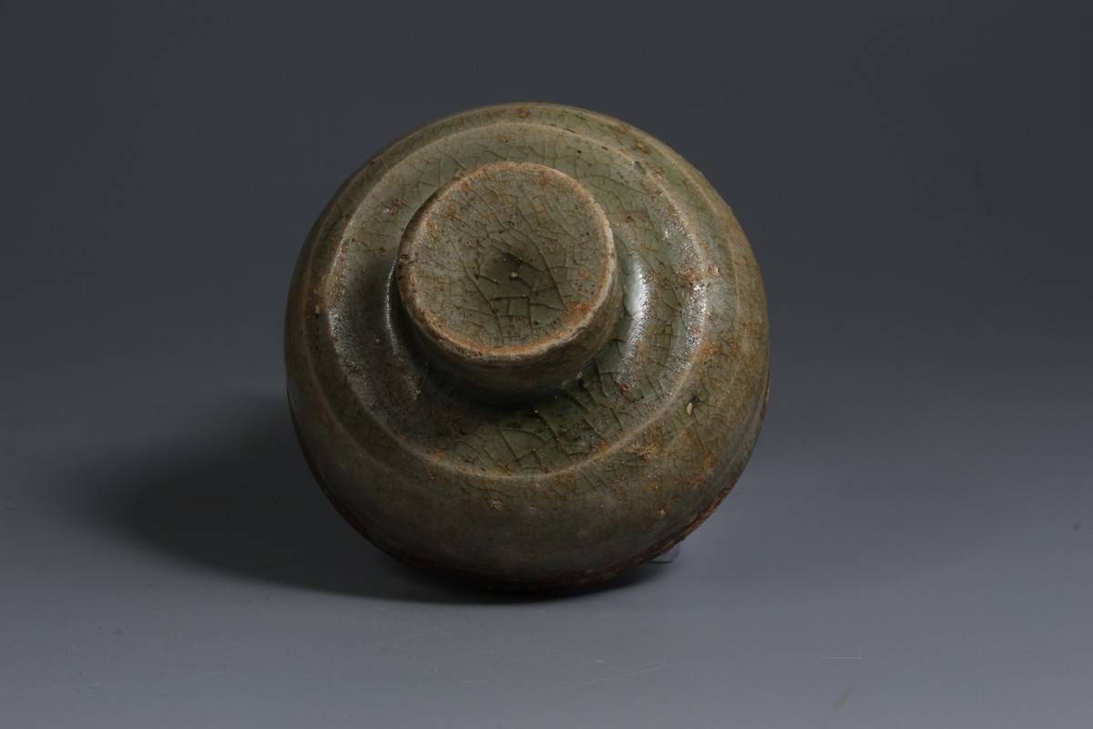 晋 唐 青瓷 高足杯 盖 NO.7355