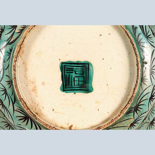 色絵老樹白雲図平鉢　古九谷  17世紀/江戸