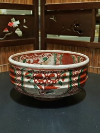 赤绘茶碗，犬山窑,无款