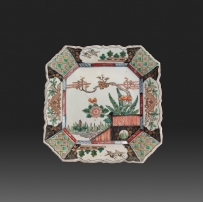 古伊万里 色絵金彩 方盘  NO.8210