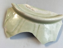 五代 越窑  秘色瓷 满釉 宽支钉 7164