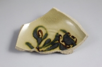 唐代 长沙窑 绿 褐彩  画花碗