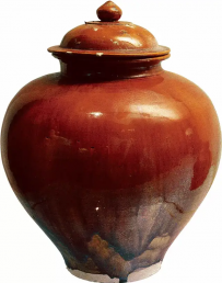 唐·红釉盖罐  恭陵出土