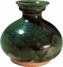 唐·绿釉盘口壶  恭陵出土