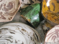 定窑 搅胎 绿底搅胎 黄底搅胎 白底搅胎