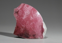 晚清 民国 胭脂红釉 暗刻龙纹 NO.7615