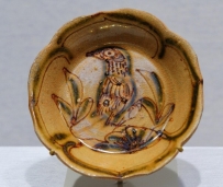 唐代长沙窑黄釉褐彩花鸟盘  直径14cm|波士顿美术馆藏