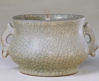 宋代 哥窑青釉鱼耳炉 |故宫