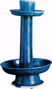 唐·蓝釉烛台  唐恭陵出土