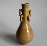 元代 龙泉窑 黄釉 双环耳 胆式瓶 酒瓶 NO.6623