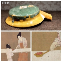 ﻿唐代长沙窑  青绿釉熨斗|北京故宫