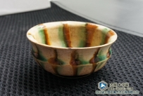 唐代 三彩 仿金器 折腰杯 酒杯 NO.7407 【已让】