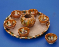 唐代 三彩杯盘  故宫 博物院藏