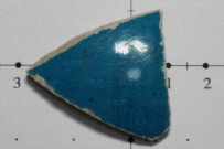 明代 早期 孔雀蓝 蓝釉 鱼子纹开片  NO.3282