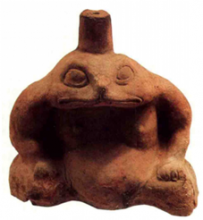 《中华国宝图典》中陶蛙座图片  蛙首人身器座