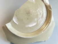 五代 越窑 秘色 吉字款 宽足 宽支钉 碗