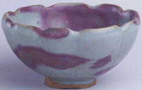 宋代 钧窑天蓝釉红斑花瓣式碗 |故宫