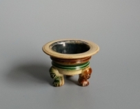 【小器大作】唐三彩 蓝釉 兽足三足炉