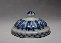 元 明 青花 盖罐 酒罐  NO.7492［待鉴］