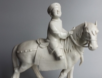 雕塑瓷 近代 清朝童子骑马 曾龙昇造 NO.7339