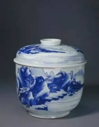 清康熙青花山水人物纹盖罐|故宫博物院藏