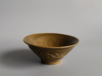 宋代 汝窑？压花 印花 雕花 茶盏 斗笠盌 碗 NO.6776［待鉴］