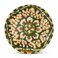 唐 三彩莲花纹盘 |香港蘇富比 100万